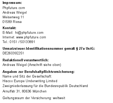 Legal notice for phpfuture.com displayed as an image.